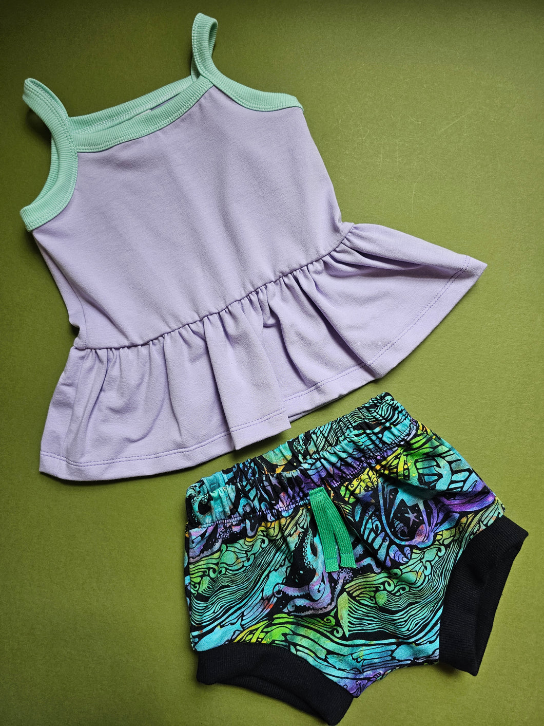 Cami peplum shorties set 2T