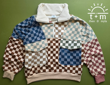 Load image into Gallery viewer, Adult Checkers Half-Zip Sweater Medium
