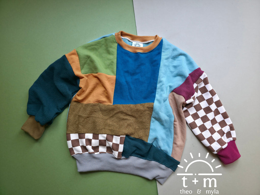 4T oversized Patchwork pullover