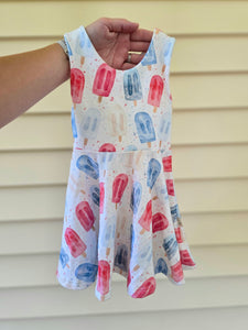 Red White & Blue Ice pops Dress 2T