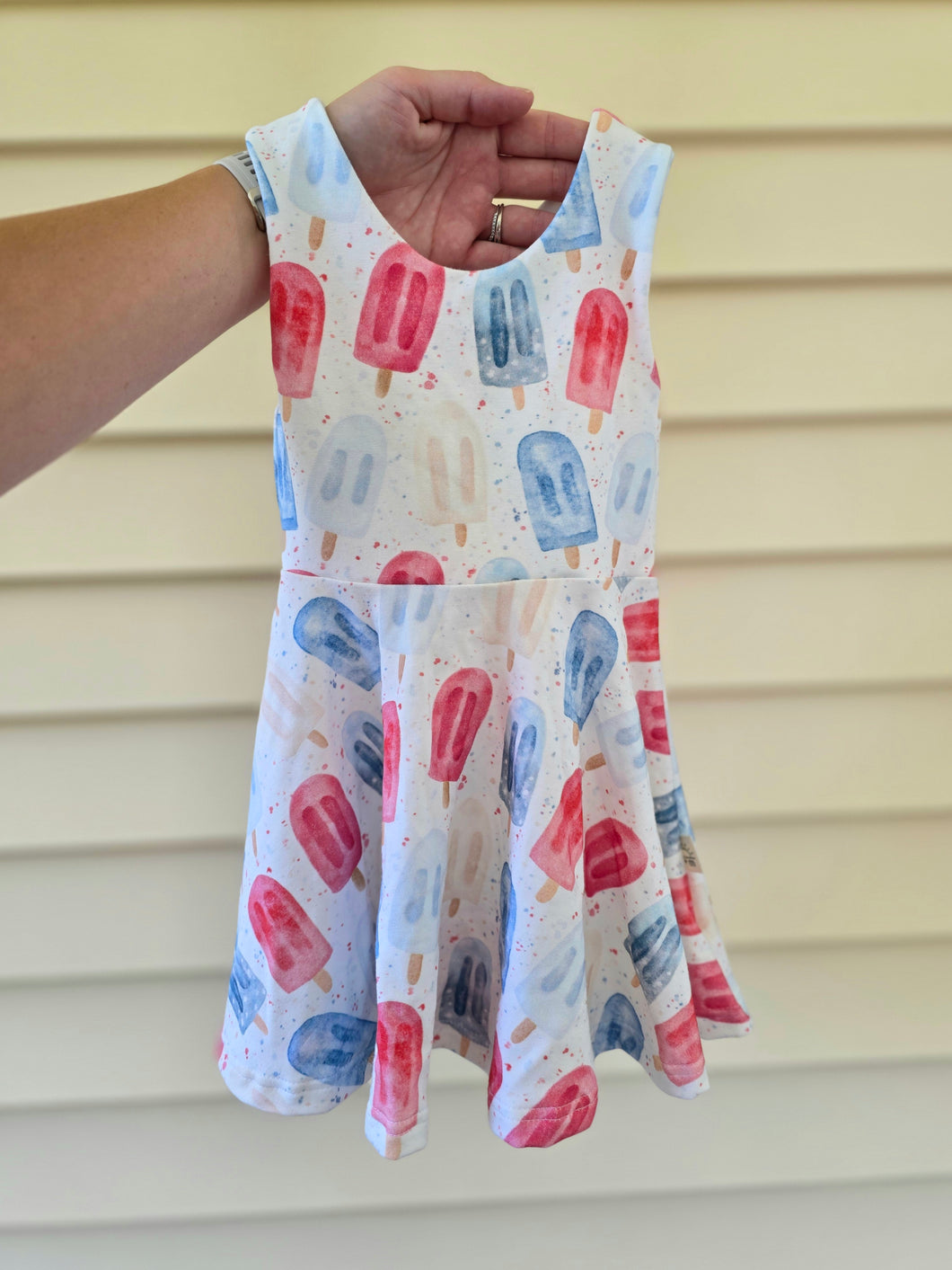 Red White & Blue Ice pops Dress 2T