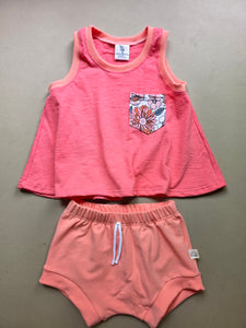 Coral Pink Breezy Tank & Shorties Sets