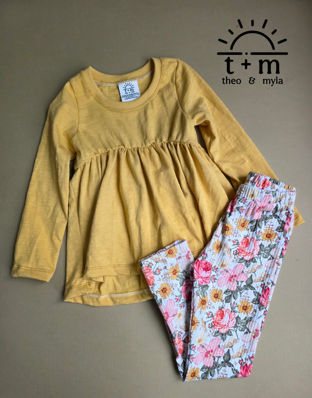 Yellow Sunshine Floral set 4T