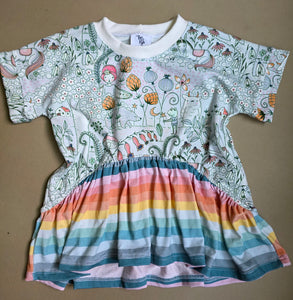 Whimsical Rainbow peplum 4T